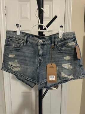 Lucky Brand Distressed Denim Shorts in Faded Blue